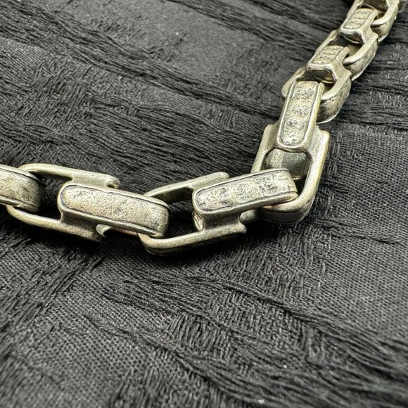 JOHN VARVATOS "Distressed" Chain Necklace in Sterling MSRP $1598 - Picture 2 of 8